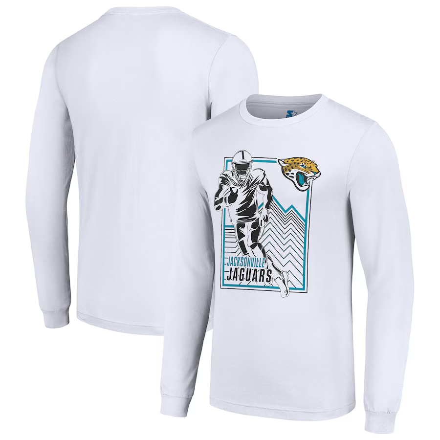 Men Jacksonville Jaguars white 2024 NFL Long sleeve T Shirts->nfl t-shirts->Sports Accessory
